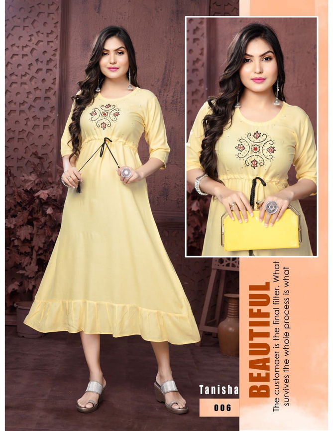 Tanisha 2 By Trendy Anarkali Style Designer Kurtis Catalog
